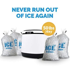 NewAir Portable Countertop Ice Maker - 50 lb. Daily - First Batch In Under 10 Minutes - Countertop Modern Design - Bullet Shaped Ice Black & White - AI-250W