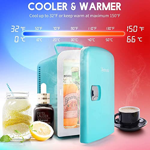 AstroAI Mini Fridge 4 Liter/6 Can AC/DC Teal Cigarette Lighter Extension Cord 12Ft/12V/120W/15A Bundle