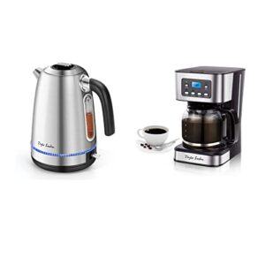 taylor swoden 1.7l electric tea kettle stainless steel bpa free+programmable coffee maker