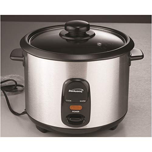 Brentwood Rice Cooker, 8-Cup, Stainless Steel,TS-15,2