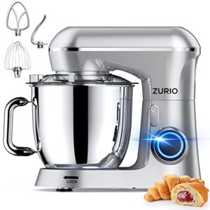 mixers kitchen electric stand mixer, [upgrade ultra-low noise] 10+p speed modes dough mixer, pure copper motor cake mixer with 6 accessories