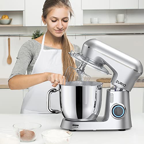 Mixers Kitchen Electric Stand Mixer, [Upgrade Ultra-Low Noise] 10+P Speed Modes Dough Mixer, Pure Copper Motor Cake Mixer with 6 Accessories