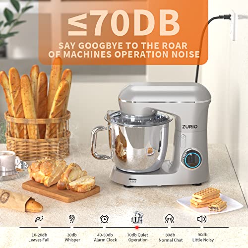 Mixers Kitchen Electric Stand Mixer, [Upgrade Ultra-Low Noise] 10+P Speed Modes Dough Mixer, Pure Copper Motor Cake Mixer with 6 Accessories