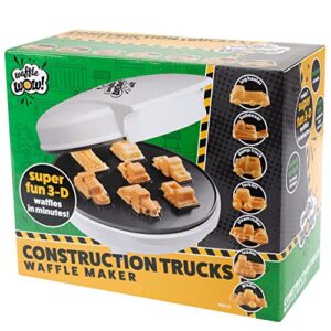 Construction Trucks Mini Waffle Maker- Make 7 Fun Different Vehicle Shaped Pancakes Featuring a Bulldozer Forklift & More- Electric Nonstick Pan Cake Car Waffler Iron, Fun Breakfast for Kids, Adults