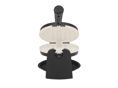 Oster Titanium-Infused DuraCeramic Flip Waffle Maker, Black (CKSTWFBF10W-TECO)