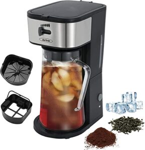 sunvivi iced tea maker and iced coffee maker, 3-in-1 coffee and tea machine brewing system with 3 quart glass pitcher, strength selector & infuser chamber, perfect for tea, coffee, lattes, lemonade