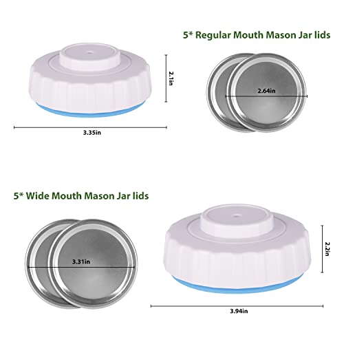 Electric Mason Jar Vacuum Sealer Kit, Foodsaver Vacuum Sealer Machine for Jars, Food Storage Vacuum Saver Can Sealer for Wide And Regular Mouth