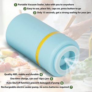 Electric Mason Jar Vacuum Sealer Kit, Foodsaver Vacuum Sealer Machine for Jars, Food Storage Vacuum Saver Can Sealer for Wide And Regular Mouth