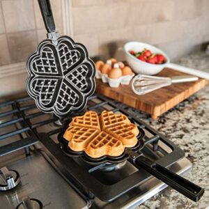 Nordic Ware 01705 Sweetheart Waffler, Cast-Aluminium Pan, Heart Shaped, Mini Waffle Maker, Black