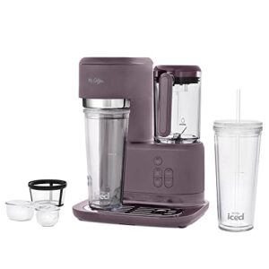 mr. coffee single-serve 3 in 1 frappe, iced, and hot coffee maker and blender with reusable filters, tumblers, and recipe book, lavender
