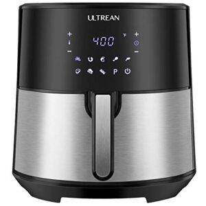 ultrean 8 quart air fryer, electric hot airfryer xl oven oilless cooker with 8 presets, lcd digital touch screen and nonstick frying pot, etl certified, cook book, 1-year warranty, 1700w