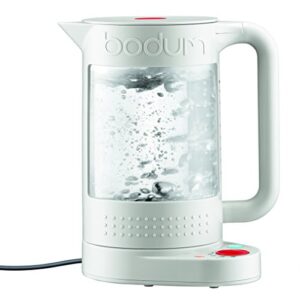 bodum 11659-913us bistro electric water kettle, double wall with temperature control, 1l, 37 oz, white