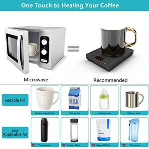 SEALON Coffee Mug Warmer Plate - Mug Warmer for Desk with Auto Shut Off, 3 Temperature Settings for Coffee, Milk, Tea Warming, Home & Office Use, Wood