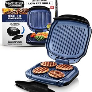 Granitestone Low Fat Multipurpose Sandwich Grill with Nonstick Copper Coating – As Seen on TV, Blue