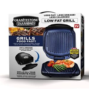 Granitestone Low Fat Multipurpose Sandwich Grill with Nonstick Copper Coating – As Seen on TV, Blue