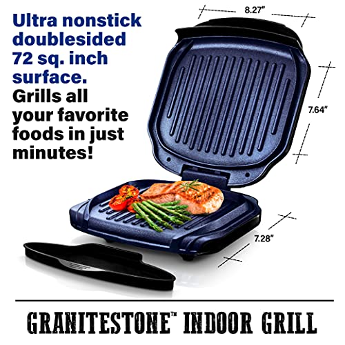 Granitestone Low Fat Multipurpose Sandwich Grill with Nonstick Copper Coating – As Seen on TV, Blue