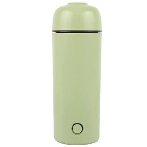 teqooza portable travel electric kettle mini thermos fast boil boiling teapot heating cup stainless steel metal bottle 350ml capacity, green