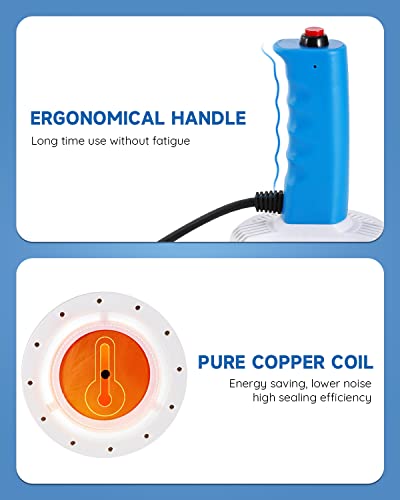 NEWTRY Induction Sealer Heat Handheld Sealing Machine Diameter 0.79’’-3.94’’ Electromagnetic Manual Power & Time Adjustable for Plastic Glass Bottles Caps(110V US Plug)