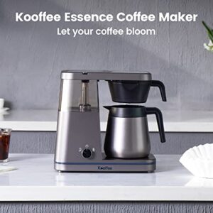 KOOFFEE Coffee Maker, One-button Brew, Essense-T 8 Cups 1.3L Coffee Machine, 1500 Watt, Optional Pre-infusion Bloom Mode, Drip Coffee Maker with Thermal Double-wall Carafe
