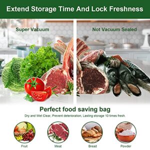 Vacuum Sealer Bags,200 Pint,6"x10",Freezer Storage Bags,Heavy Duty Puncture Prevention,Sous Vide Vacuum Meal Safe,Universal Pre Cut Bag Design