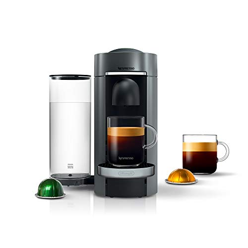 Nespresso VertuoPlus Deluxe Coffee and Espresso Machine by De'Longhi, Titan, with Vertuoline Variety Pack Coffees included