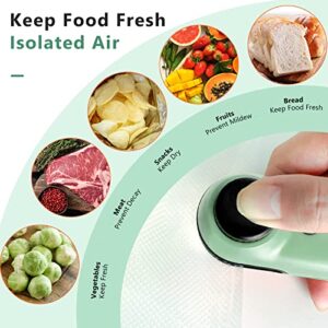 Mini Bag Sealer, Cheweetty Handheld Heat Vacuum Sealer, Upgraded 2 IN 1 Heat Sealer & Cutter USB Rechargeable, Portable Resealer Machine Kitchen Gadget for Plastic Bag Chip Bag Food Snack Storage