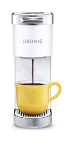 keurig k-mini plus coffee maker, single serve k-cup pod coffee brewer, comes with 6 to 12 oz. brew size, k-cup pod storage, and travel mug friendly, white (renewed)