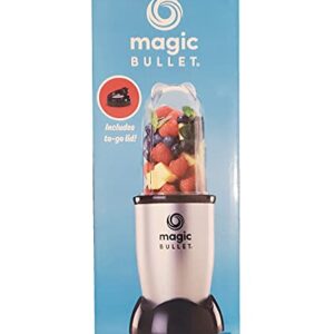 M.B Magic Bullet Essential Personal Blender, Silver - 250W Motor with Tall Cup, stainless steel cross blade and 1 to-go lid