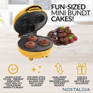 Nostalgia MyMini Lava & Bundt Cake Maker-mini breads, mini muffins, compact size (Gold)