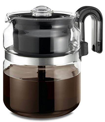 CAFÉ BREW COLLECTION High End Glass Stovetop Percolator Coffee Pot - Best 40 oz Borosilicate Glass Percolator Coffee Pot - Dishwasher Safe Coffee Percolator - BPA Free 8 Cup Percolator by Medelco