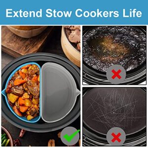 fuezllno 2 Pack Slow Cooker Divider Liner fit 6 QT Crockpot, Reusable & Leakproof Silicone Crockpot Divider Insert, Dishwasher Safe Cooking Liner for 6 Quart Crock Pot