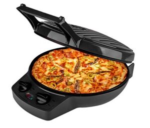 courant pizza maker, 12 inch pizza cooker and calzone maker, with timer &temperatures control, 1440 watts pizza oven convert to electric indoor grill, black