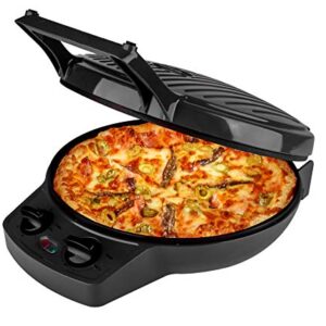 Courant Pizza Maker, 12 Inch Pizza Cooker and Calzone Maker, with Timer &Temperatures control, 1440 Watts Pizza Oven convert to Electric indoor Grill, Black