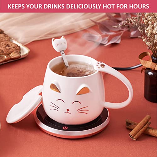 Nouvati Candle Warmer/Mug Warmer/Coffee Warmer for Desk Auto Shut-Off: Excellent Heating, 2 Heating Modes, Safety Features, Sleek Desig& Compact; Tea Warmer (Starlight Silver) 2.0