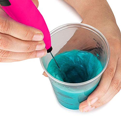 Electric Tumbler Resin Stirrer for Crafts Tumbler, USLINSKY Handheld Mixer Battery Operated Epoxy Mixing Stick Apply to Making DIY Epoxy Resin Glitter Tumbler Cups (Pink)