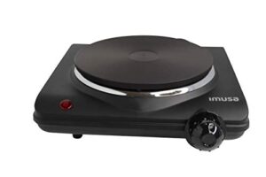 imusa countertop electric hot plate or single burner with power indicator lights, black
