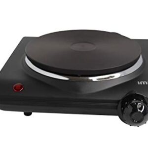 IMUSA Countertop Electric Hot Plate or Single Burner with Power Indicator Lights, Black