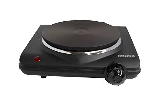 IMUSA Countertop Electric Hot Plate or Single Burner with Power Indicator Lights, Black