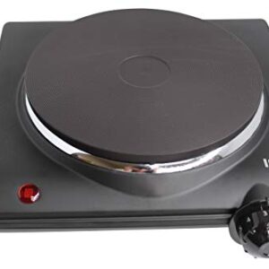 IMUSA Countertop Electric Hot Plate or Single Burner with Power Indicator Lights, Black