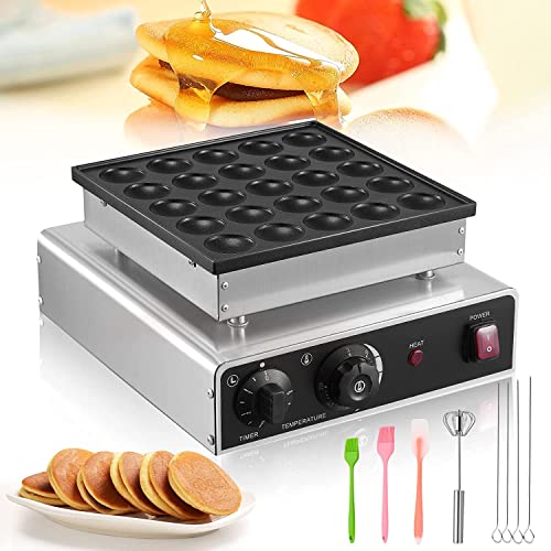 Mini Pancakes Maker LIVOSA 25PCS Muffin Machine 110V Household Electric Pancake Machine with Accessories Kitchen Appliances for Muffins and Pancakes