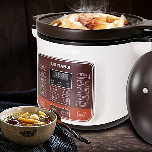 Tianji DGD40-40LD Electric Stew Pot, 4L Full-automatic Slow Cooker, Ceramic Inner Pot, 120V, 600W,3~6 people