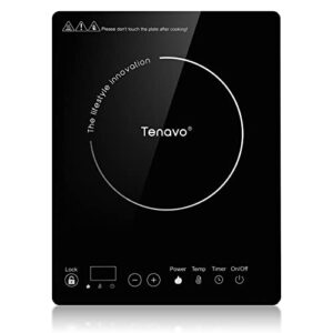 tenavo 1800w portable induction cooktop, induction hot plate, induction burner with sensor touch, single induction cooktop, 10 power and temperature levels