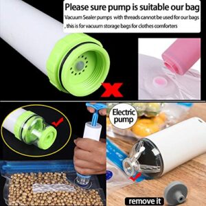 Daarcin Sous Vide Bags 3 Size Mixed 18pcs BPA Free Reusable Vacuum Sealer Bags Keep Food Flash with 2 Sealing Clips (18pcs Mixed no Pumb)