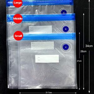 Daarcin Sous Vide Bags 3 Size Mixed 18pcs BPA Free Reusable Vacuum Sealer Bags Keep Food Flash with 2 Sealing Clips (18pcs Mixed no Pumb)