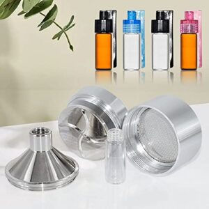 Aluminium Alloy Grinder, Portable Spice Grinder with Storage Bottle, Silver, 1+4 Piece