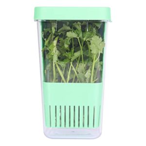 luvcosy herb keeper, bpa-free plastic herb saver with an inner basket for cilantro, mint, parsley, and asparagus, keeps fresh herbs for 3 times longer,1pcs, blue