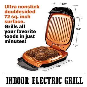 Gotham Steel Electric Grill Low Fat Multipurpose Sandwich Grill with Nonstick Copper Coating – As Seen on TV Large