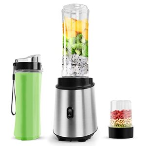 personal shakes smoothies blender juicer – small frozen food and vegetable fruit electric mix processor with 2×600 juicer cup and one grind bottle & kitchen travel