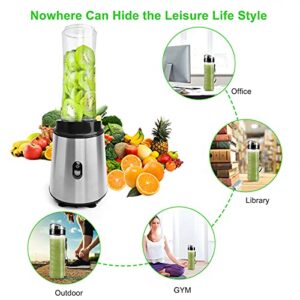 Personal Shakes Smoothies Blender juicer - Small Frozen Food and Vegetable Fruit Electric Mix Processor with 2x600 Juicer Cup and One Grind Bottle & Kitchen Travel