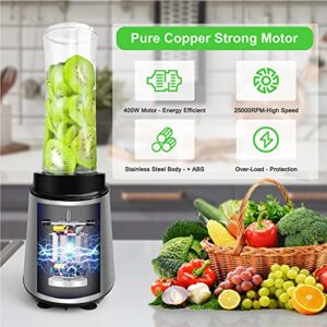 Personal Shakes Smoothies Blender juicer - Small Frozen Food and Vegetable Fruit Electric Mix Processor with 2x600 Juicer Cup and One Grind Bottle & Kitchen Travel